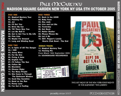 PAUL McCARTNEY / MADISON SQUARE GARDEN 【3CD】