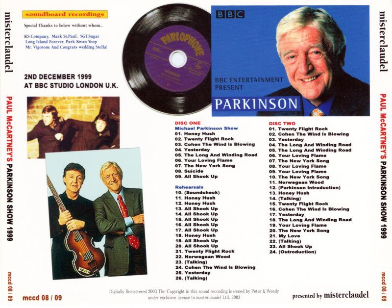PAUL McCARTNEY / MICHAEL PARKINSON SHOW 【2CD】