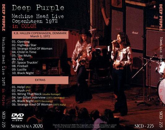 DEEP PURPLE MACHINE HEAD LIVE COPENHAGEN 1972 in COLOR 1DVD