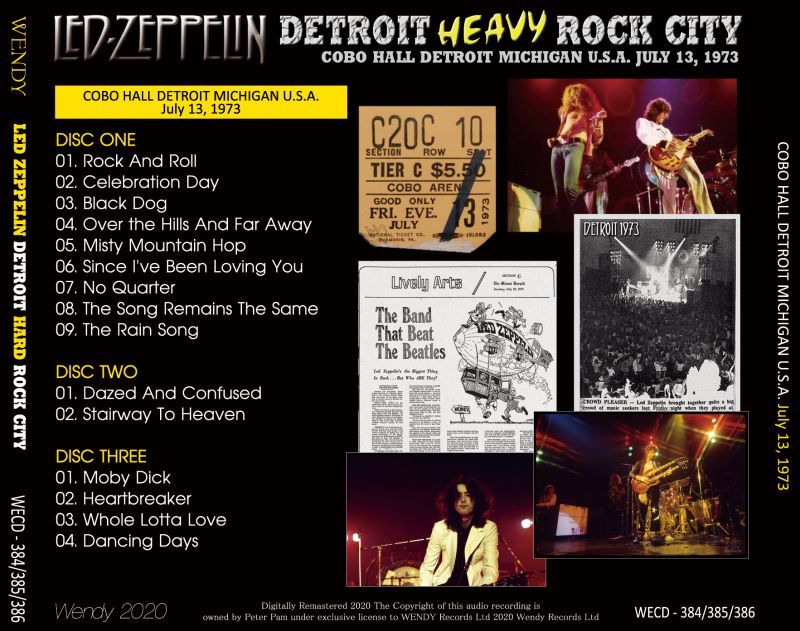 LED ZEPPELIN 1973 DETROIT HEAVY ROCK CITY 3CD