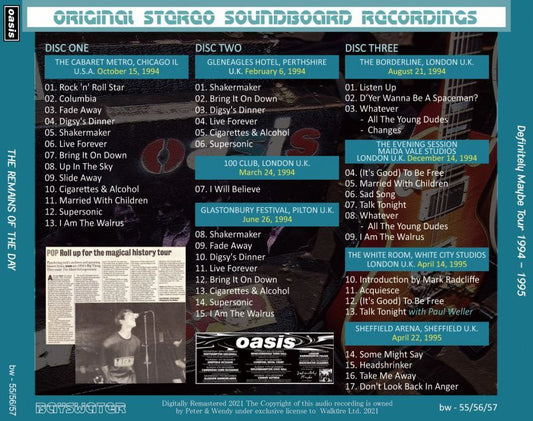 OASIS 1994 THE REMAINS OF THE DAY 3CD