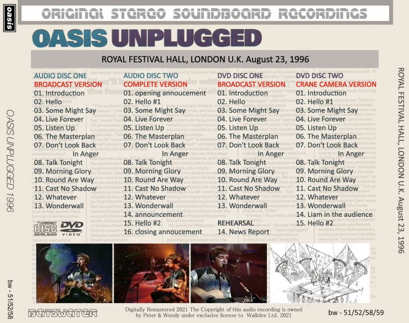 OASIS / 1996 UNPLUGGED 2CD+2DVD