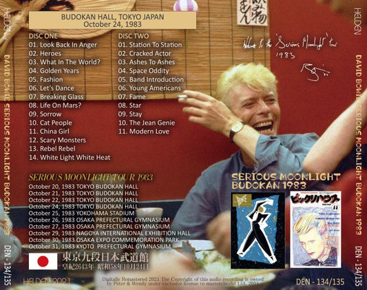 DAVID BOWIE 1983 SERIOUS MOONLIGHT BUDOKAN 2CD