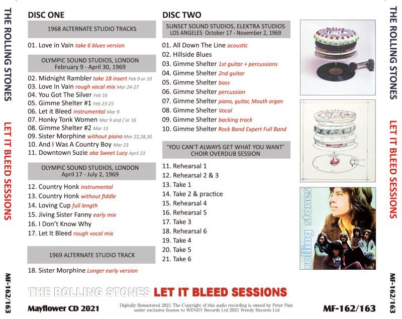 THE ROLLING STONES LET IT BLEED SESSIONS 2CD