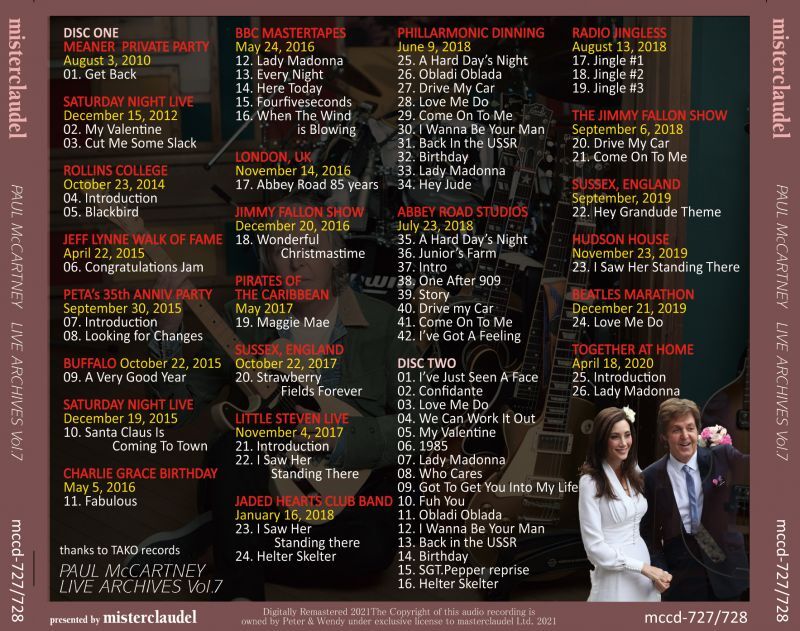 PAUL McCARTNEY / LIVE ARCHIVES Vol.7 2CD