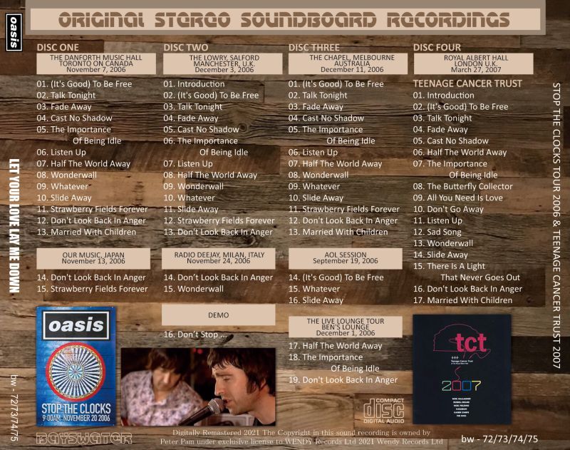 OASIS / 2006 LET YOUR LOVE LAY ME DOWN 4CD+1DVD