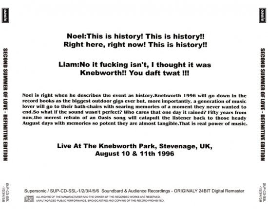 OASIS / THE SECOND SUMMER OF LOVE - DEFINITIVE EDITION (6CD)