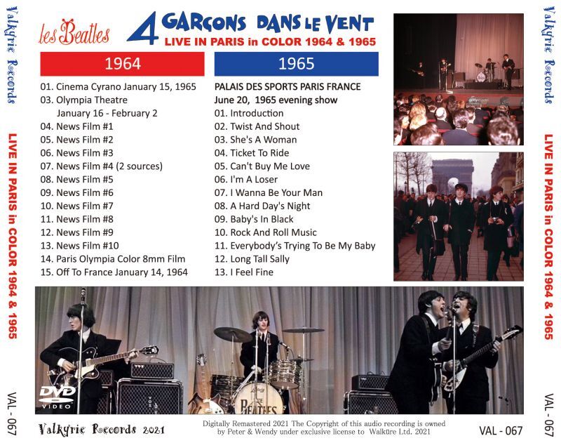 THE BEATLES LIVE IN PARIS 1964 & 1965 IN COLOR DVD