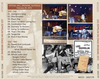 LED ZEPPELIN 1972 ON STAGE BRISBANE 2CD