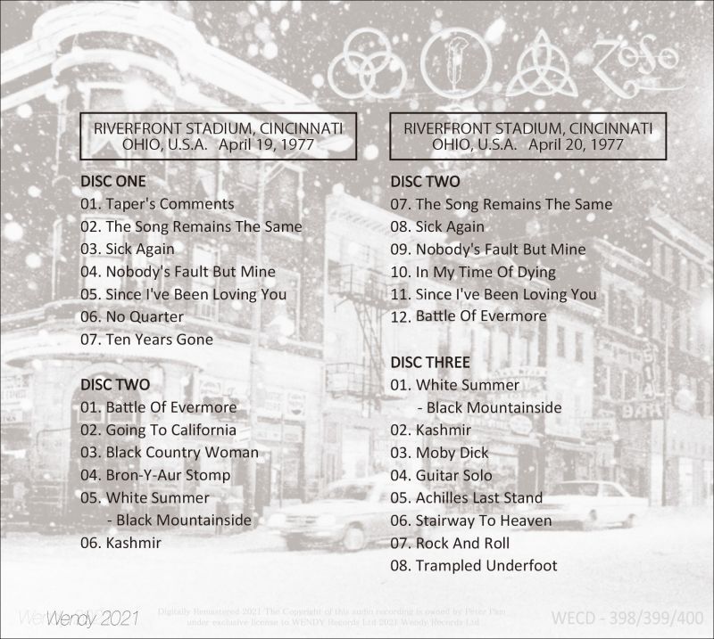 LED ZEPPELIN CINCINNATI BLIZZARD OF 1977 3CD