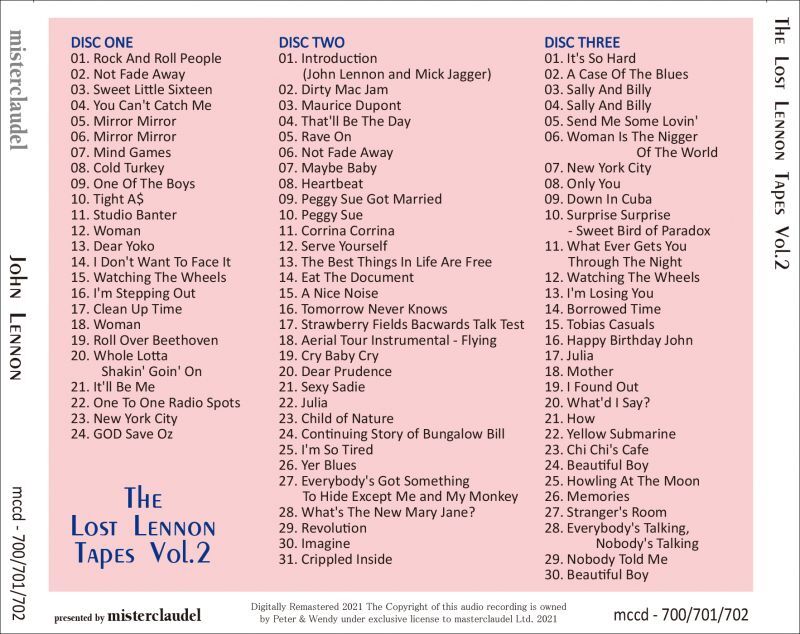 JOHN LENNON THE LOST LENNON TAPES VOL.2 3CD