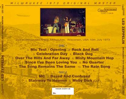 LED ZEPPELIN / MILWAUKEE 1973 ORIGINAL MASTER (2CD)