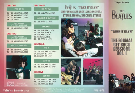 THE BEATLES / "TAKE IT GLYN" THE FORMAL GET BACK SESSIONS VOL.1 (5CD)