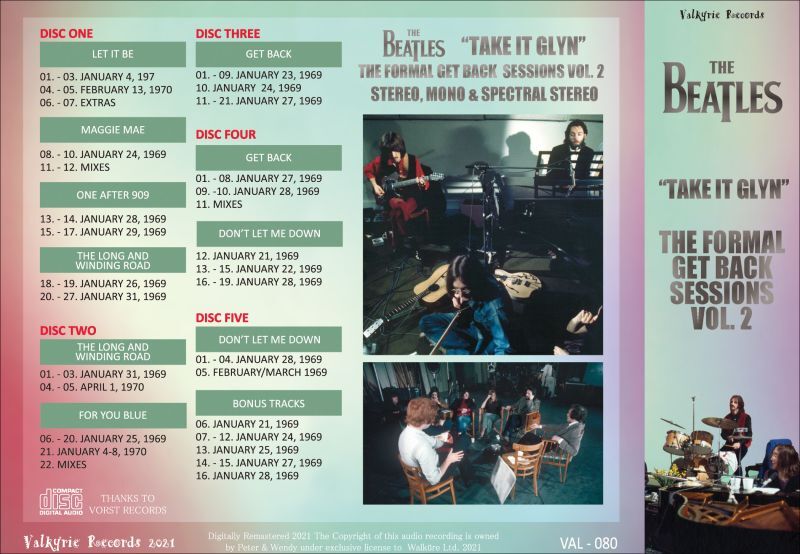 THE BEATLES / "TAKE IT GLYN" THE FORMAL GET BACK SESSIONS VOL.2 (5CD)