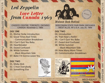 LED ZEPPELIN / LOVE LETTER FROM CANADA 1969 (2CD)