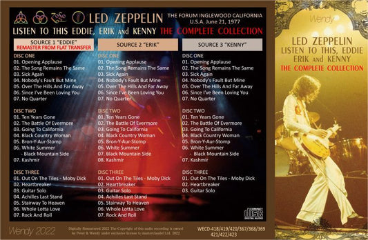 LED ZEPPELIN / LISTEN TO THIS, EDDIE 1977 COMPLETE COLLECTION (9CD)