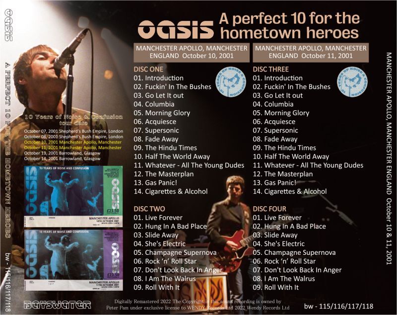 OASIS / A PERFECT 10 FOR THE HOMETOWN HEROES 2001 (4CD)