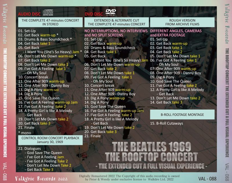 THE BEATLES / THE ROOFTOP CONCERT 1969 THE EXTENDED CUT A FULL VISUAL EXPERIENCE (1CD+1DVD)