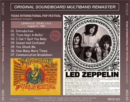 LED ZEPPELIN / 1969 TEXAS INTERNATIONAL POP FESTIVAL MULTIBAND REMASTER (1CD)