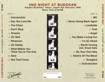 FLEETWOOD MAC / TUSK IN CONCERT 1980 JAPAN: 2ND NIGHT AT BUDOKAN (2CD)