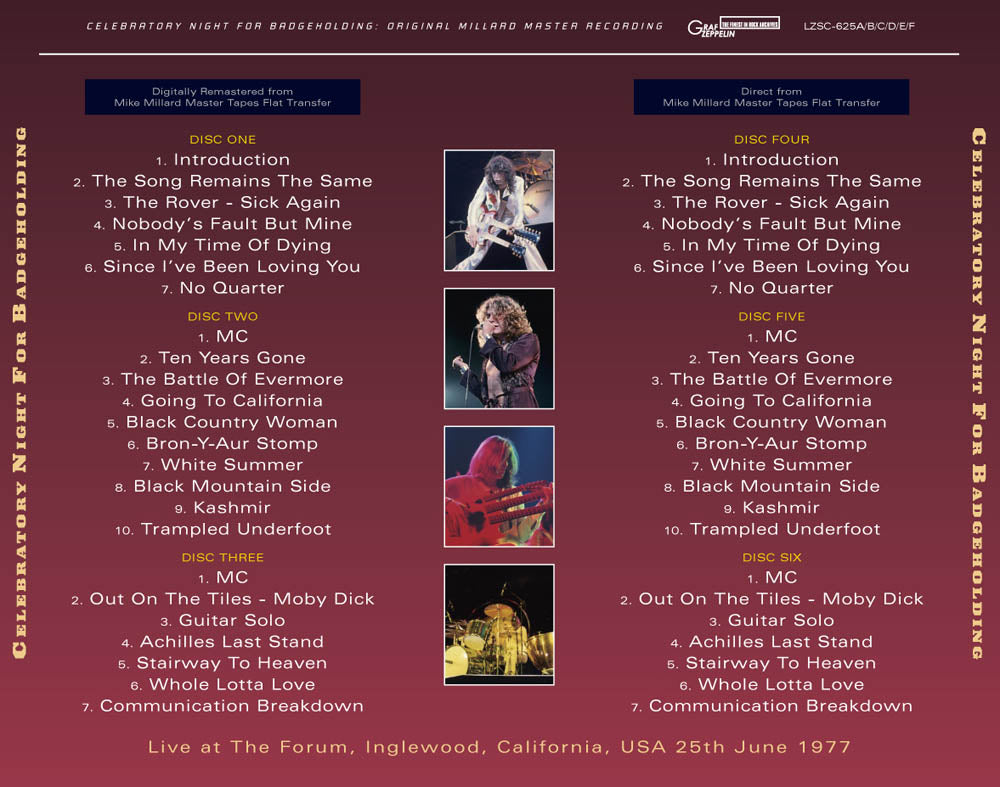 LED ZEPPELIN / CELEBRATORY NIGHT FOR BADGEHOLDING (6CD)