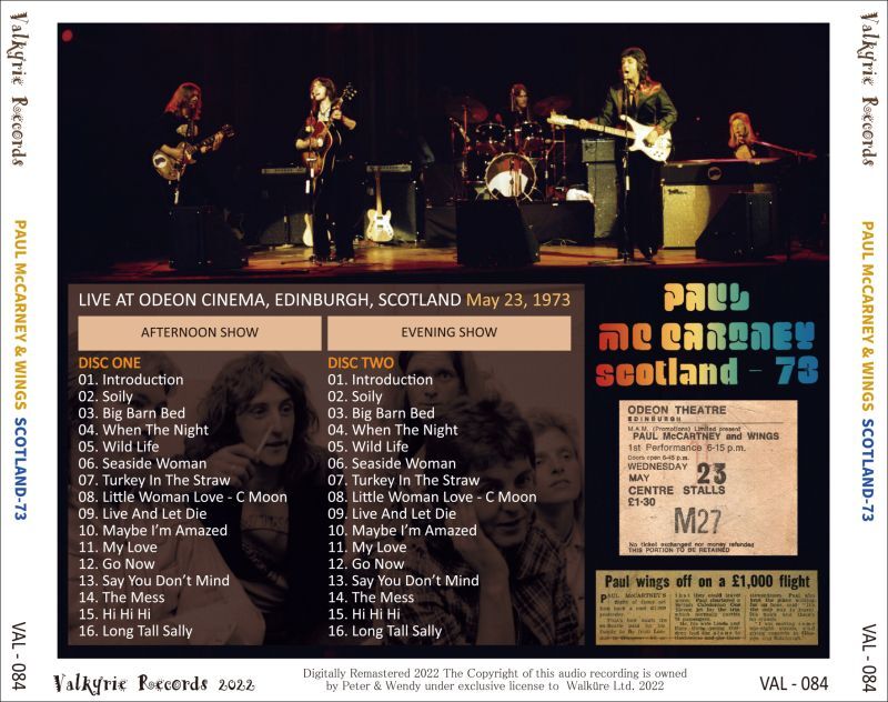 PAUL McCARTNEY + WINGS / SCOTLAND EDINBURGH 1973 (2CD)
