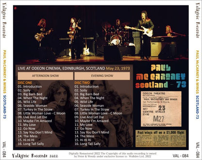 PAUL McCARTNEY + WINGS / SCOTLAND EDINBURGH 1973 (2CD)
