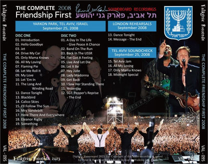 PAUL McCARTNEY /THE COMPLETE FRIENDSHIP FIRST 2008 (2CD)