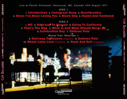 LED ZEPPELIN / LIVE FROM VANCOUVER '71 Alternate Recording (2CD)