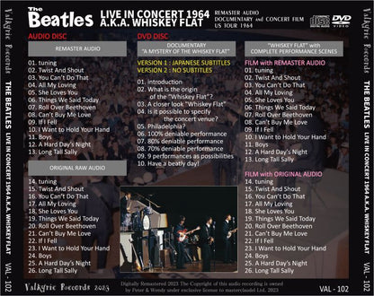 THE BEATLES / LIVE IN CONCERT 1964 A.K.A. WHISKEY FLAT (1CD+1DVD)