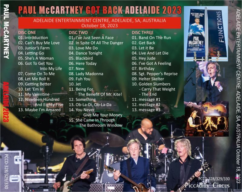 PAUL McCARTNEY / 2023 GOT BACK ADELAIDE (3CD)
