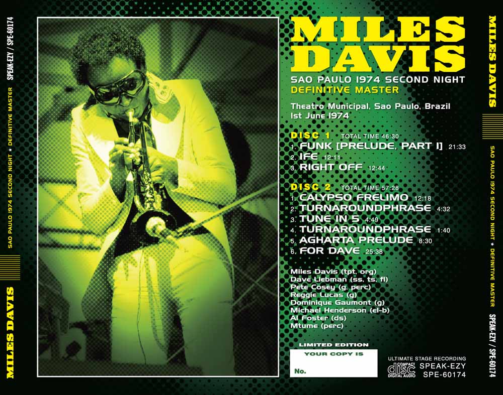 MILES DAVIS / SAO PAULO 1974 SECOND NIGHT Definitive Master (2CD)
