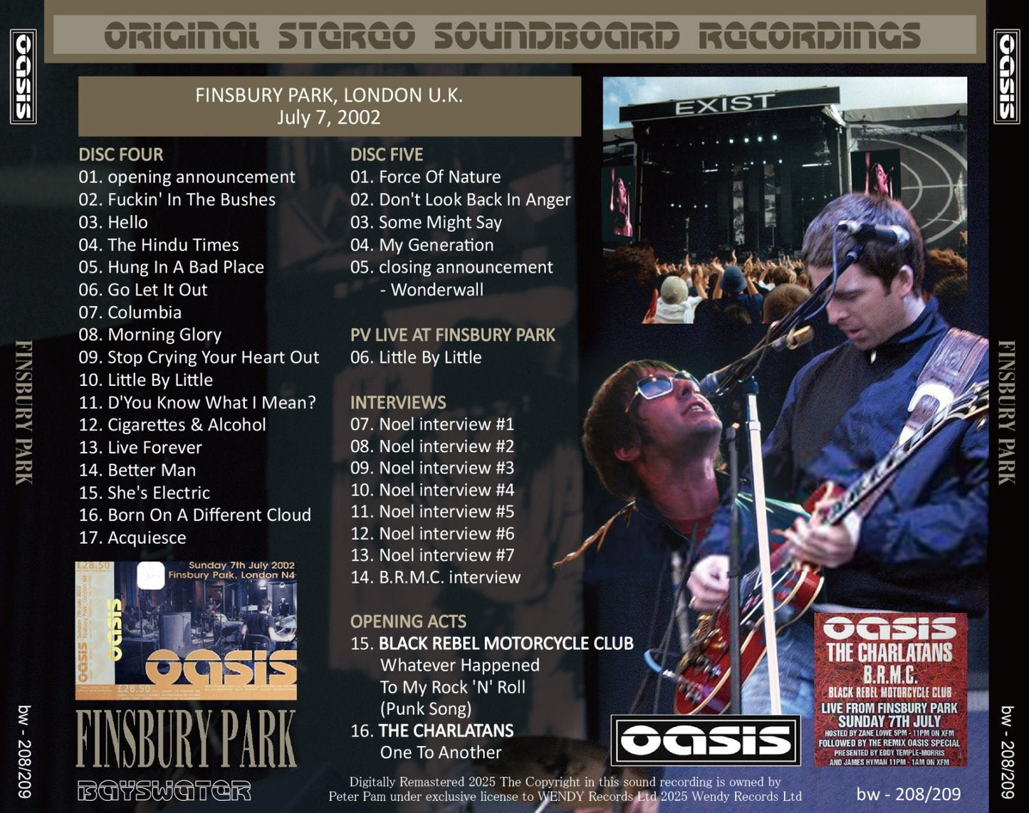 OASIS / 2002 FINSBURY PARK (5 CD)