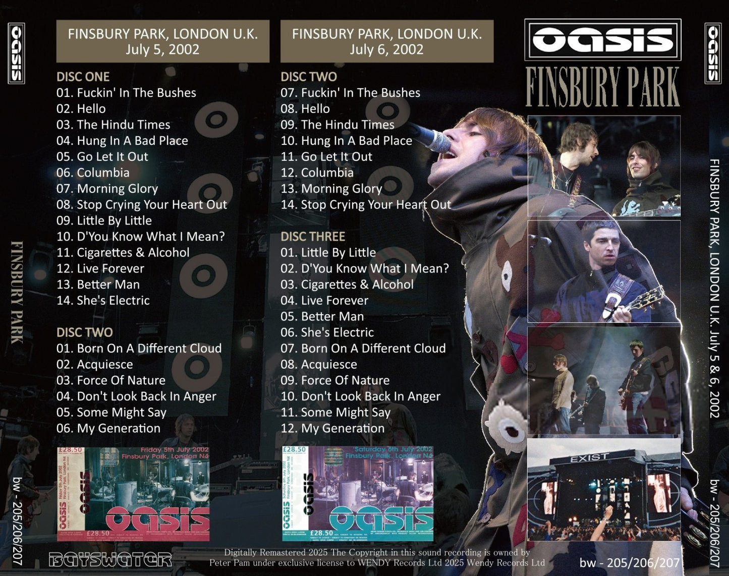OASIS / 2002 FINSBURY PARK (5 CD)