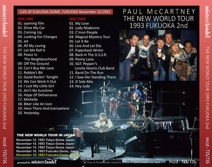 PAUL McCARTNEY / 1993 LA NUEVA GIRA MUNDIAL FUKUOKA 2.º (2 CD)
