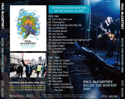 PAUL McCARTNEY / 2025 SACUDE EL BOWERY (2 CD)
