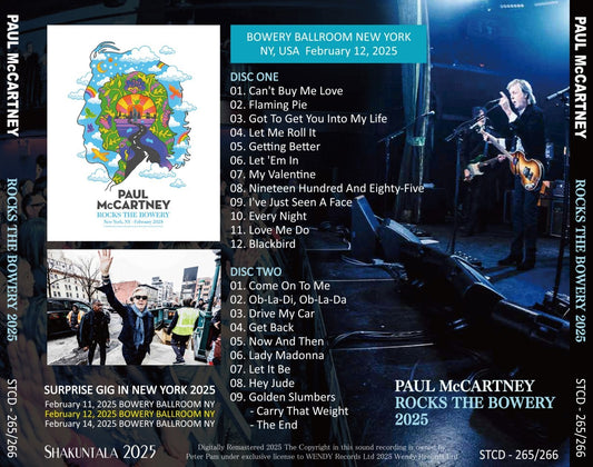 PAUL McCARTNEY / 2025 SACUDE EL BOWERY (2 CD)