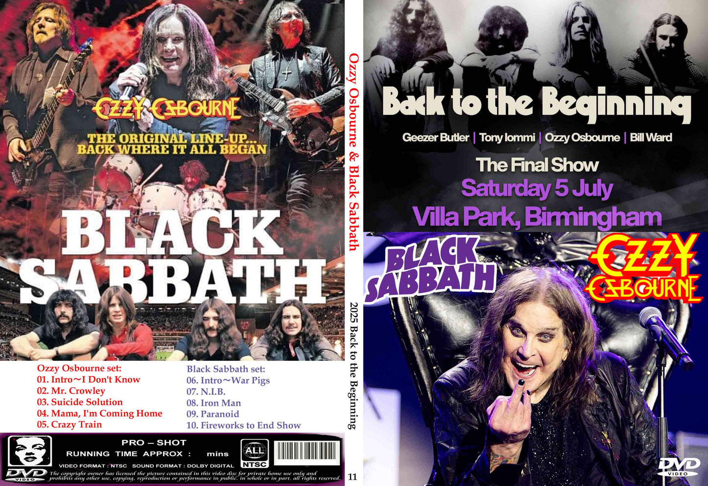 Ozzy Osbourne y Black Sabbath / 2025 Regreso al principio (1 DVD)
