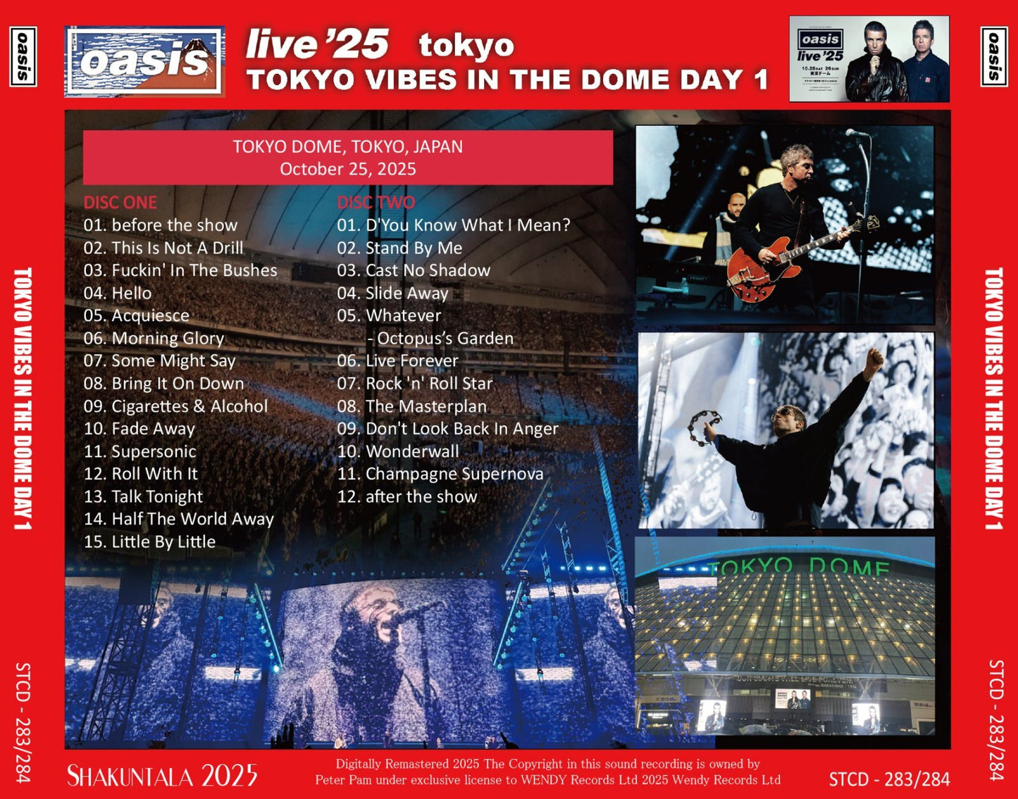 OASIS / 2025 TOKYO VIBES IN THE DOME DAY 1 (2CD)