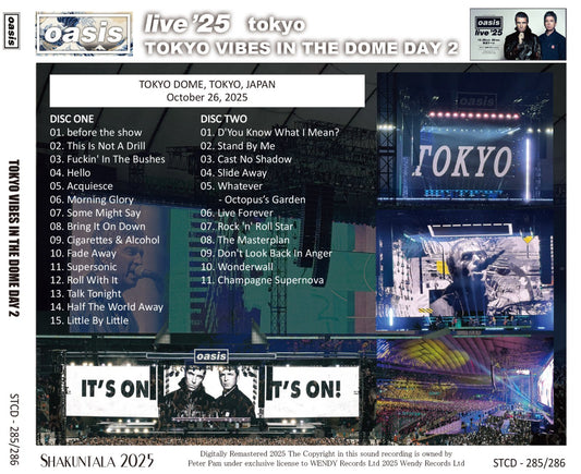 OASIS / 2025 TOKYO VIBES IN THE DOME DAY (2CD)