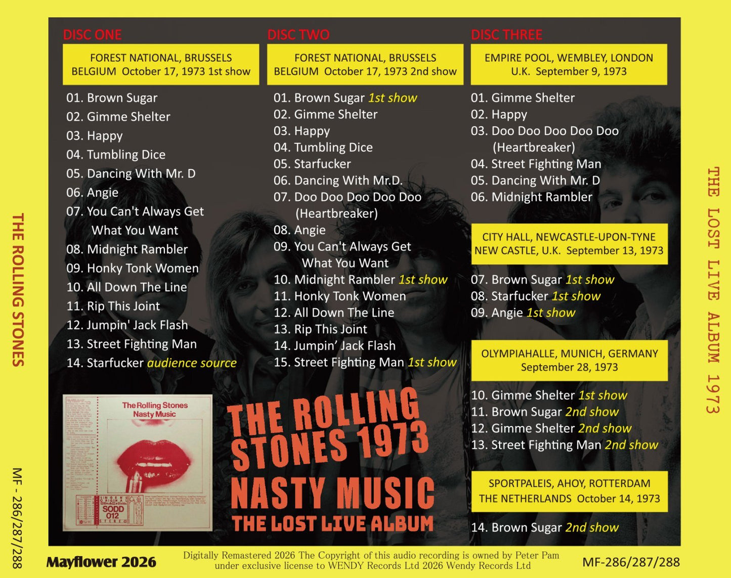 THE ROLLING STONES / 1973 NASTY MUSIC THE LOST LIVE ALBUM (3CD)