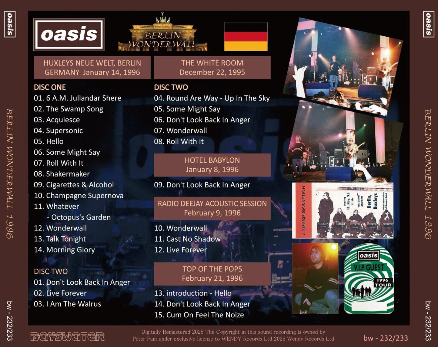 OASIS / 1996 BERLIN WONDERWALL (2CD)