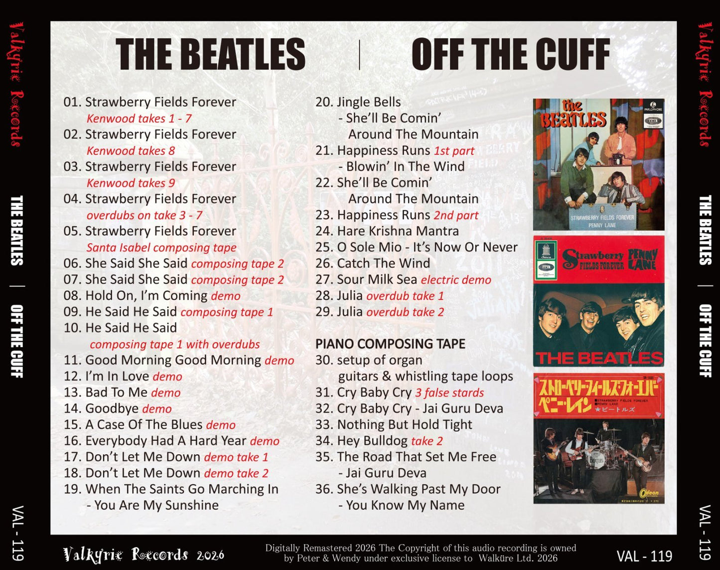 THE BEATLES / OFF THE CUFF (1CD)