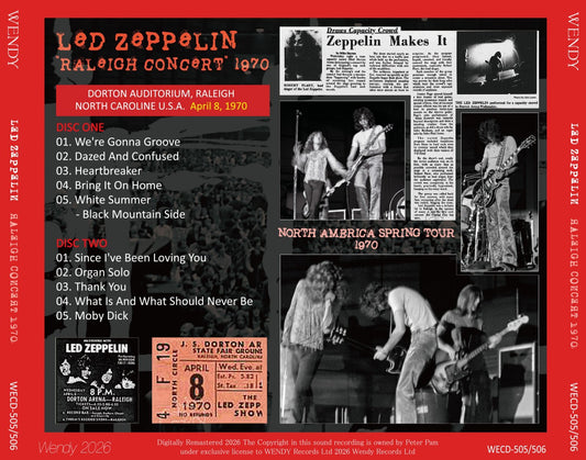LED ZEPPELIN / 1970 RALEIGH CONCERT (2CD)