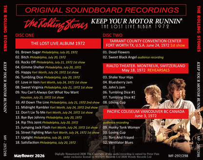 THE ROLLING STONES / 1972 KEEP YOUR MOTOR RUNNIN' THE LOST LIVE ALBUM (2CD)