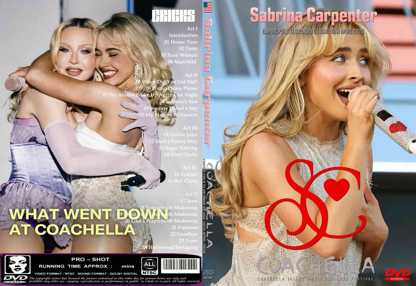 Sabrina Carpenter / 2026 Coachella Labelless white discs (1DVDR)