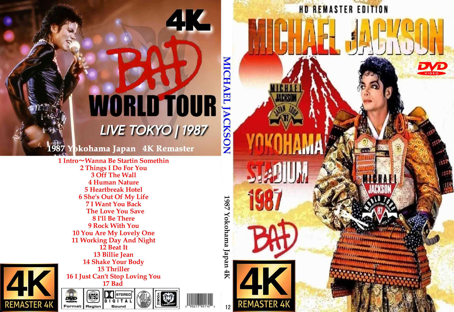 MICHAEL JACKSON / 1987 Yokohama Japan 4K Remaster Labelless white discs (1DVDR)