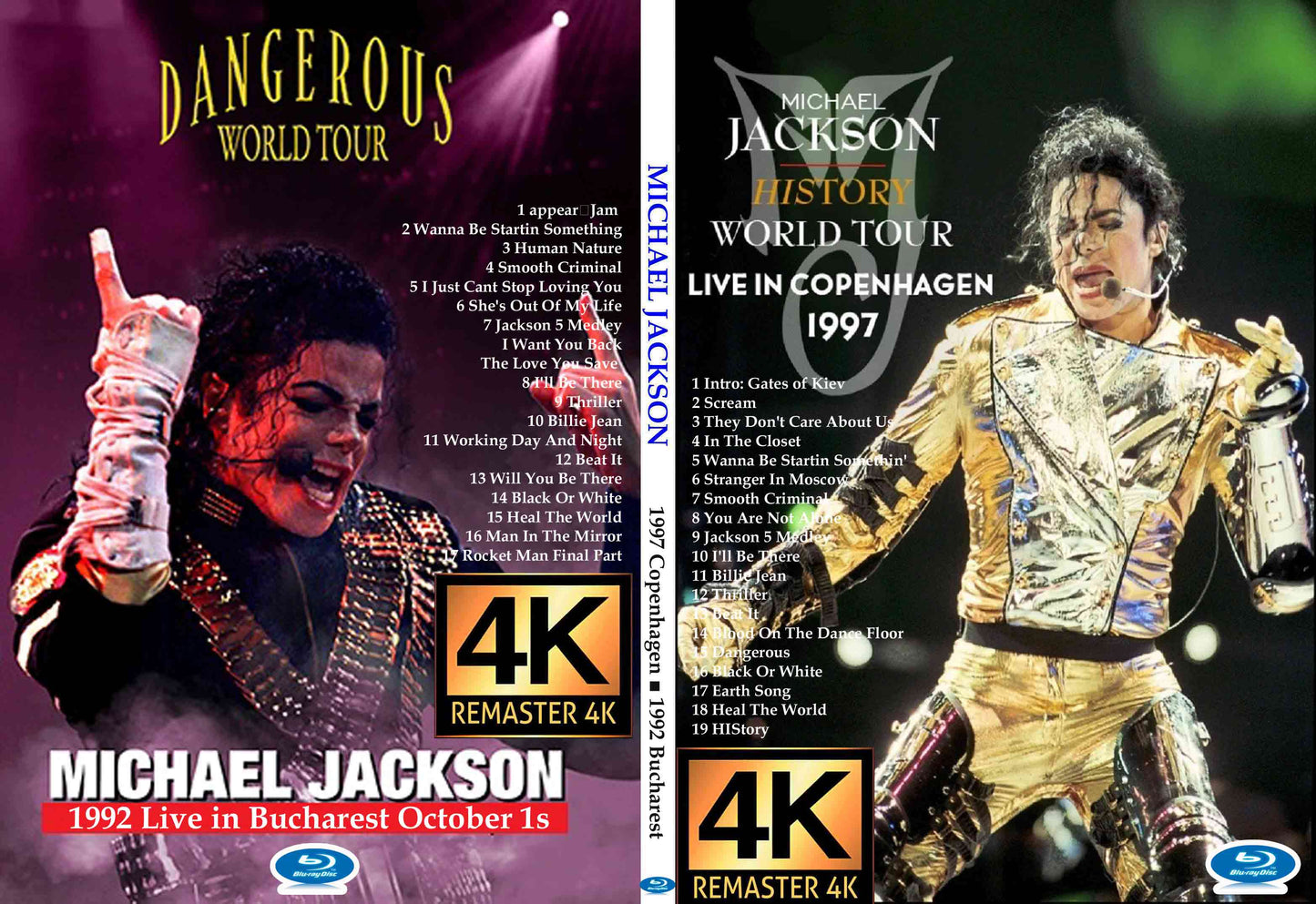 MICHAEL JACKSON / 1997 Live in Copenhagen (4K Remaster) Labelless white discs (1BDR)