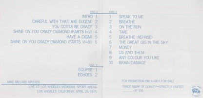 PINK FLOYD / DAL VIVO ALLA LOS ANGELES MEMORIAL SPORT ARENA MIKE MILLARD MASTER (3CDR) 