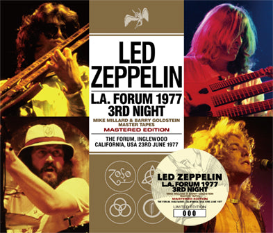 LED ZEPPELIN / L.A. FORUM 1977 3RD NIGHT MIKE MILLARD & BARRY GOLDSTEIN MASTER TAPES MASTERED EDITION (3CD)